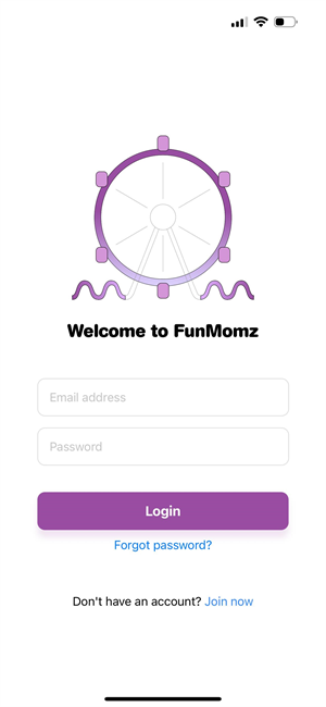 Screenshot of the FunMomz app